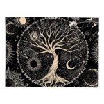Tree Of Life (Gold) Sun Moon Mandala Tapestry W:1300 x L:1500mm